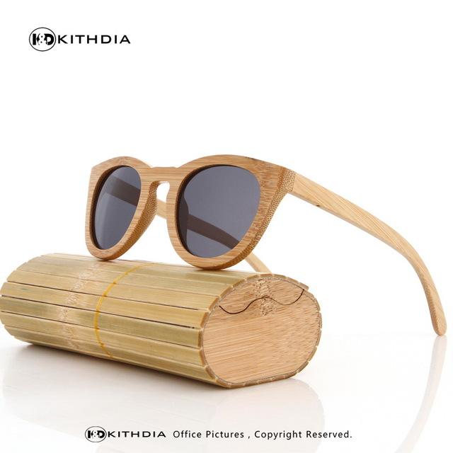 KITHDIA New Bamboo Sunglasses Men Wooden Sunglasses Women Brand Designer Vintage Wood Sun Glasses Oculos de sol masculino