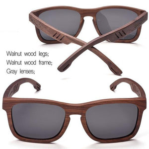SKADINO UV400 Polarized Walnut Full Wood Sunglasses Fashion Sun Glasses for Women Men Coated Yellow Gray Lens Cool Handmade Bran