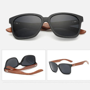 Vintage Wood Temple Square Sun Glasses for Men Lentes de Sol Hombre Unisex Wooden Sunglasses UV400 Oculos Retro Male Goggles