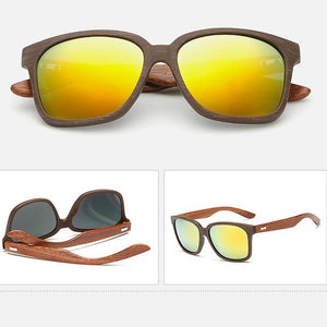 Vintage Wood Temple Square Sun Glasses for Men Lentes de Sol Hombre Unisex Wooden Sunglasses UV400 Oculos Retro Male Goggles